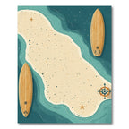 Coastal Island Surfboard Nautical Compass Rug