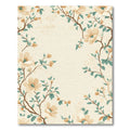 Cream Floral Branches With Teal Accents Rug
