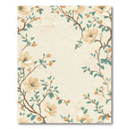 Cream Floral Branches With Teal Accents Rug