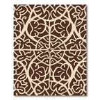 Brown Beige Organic Vine Mandala Rug