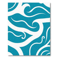 Deep Blue White Wave Abstract Rug