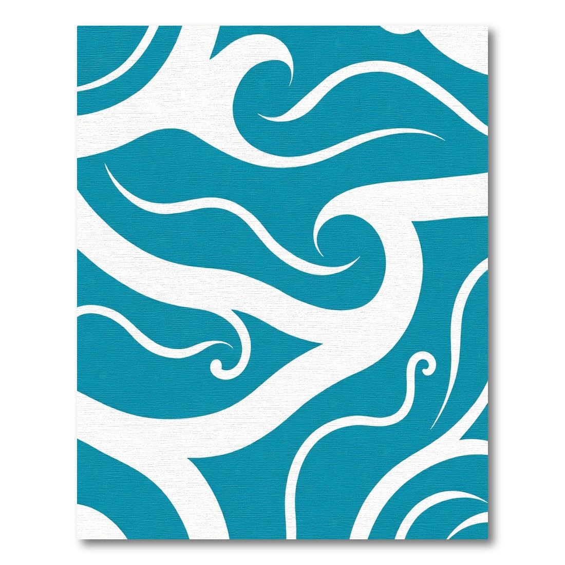 Deep Blue White Wave Abstract Rug