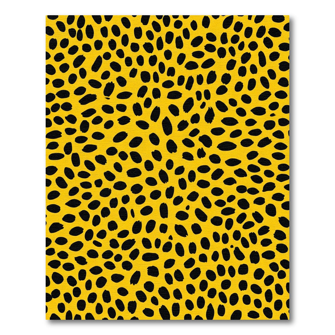 Yellow Black Spotted Animal Print Rug