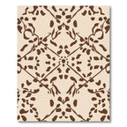 Ecru Brown Ogee Mirror Layout Rug