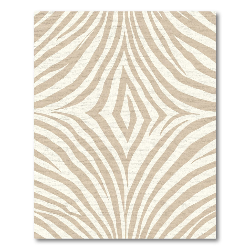 Neutral Tan Zebra Stripe Diamonds Rug