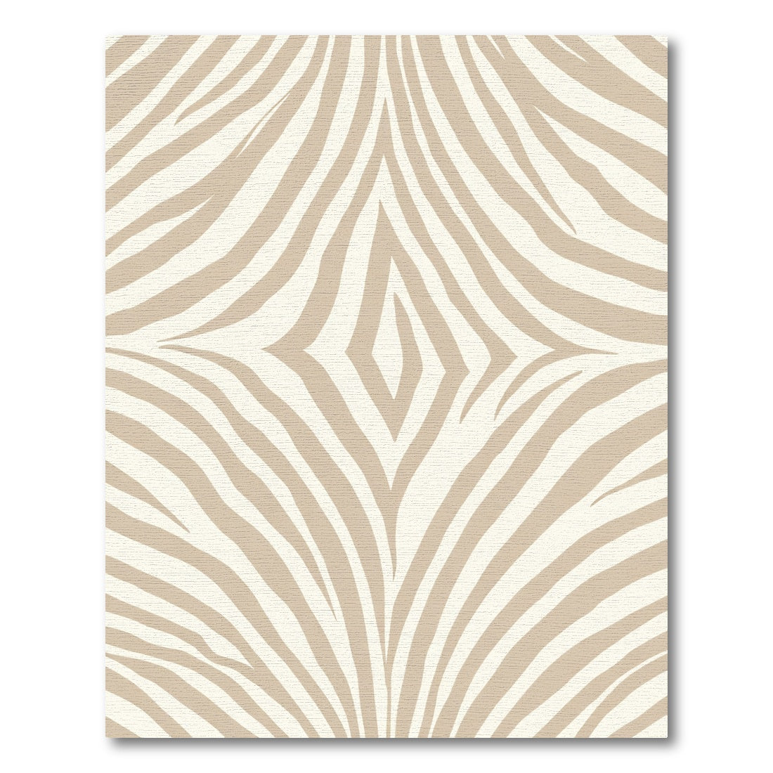 Neutral Tan Zebra Stripe Diamonds Rug