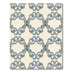 Blue Gold Contemporary Medallion Rug