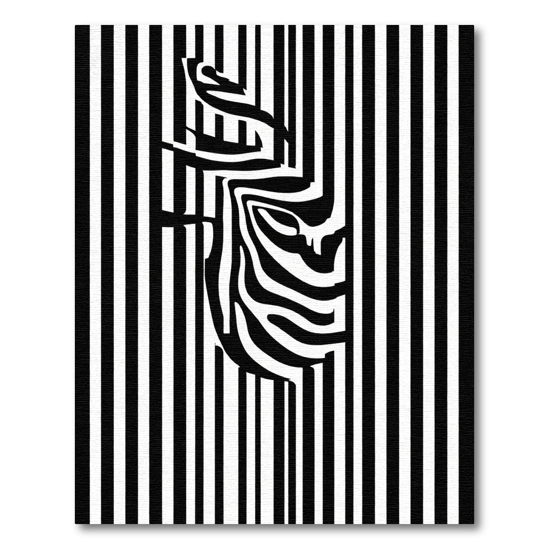 Black White Zebra Stripes Optical Illusion Rug
