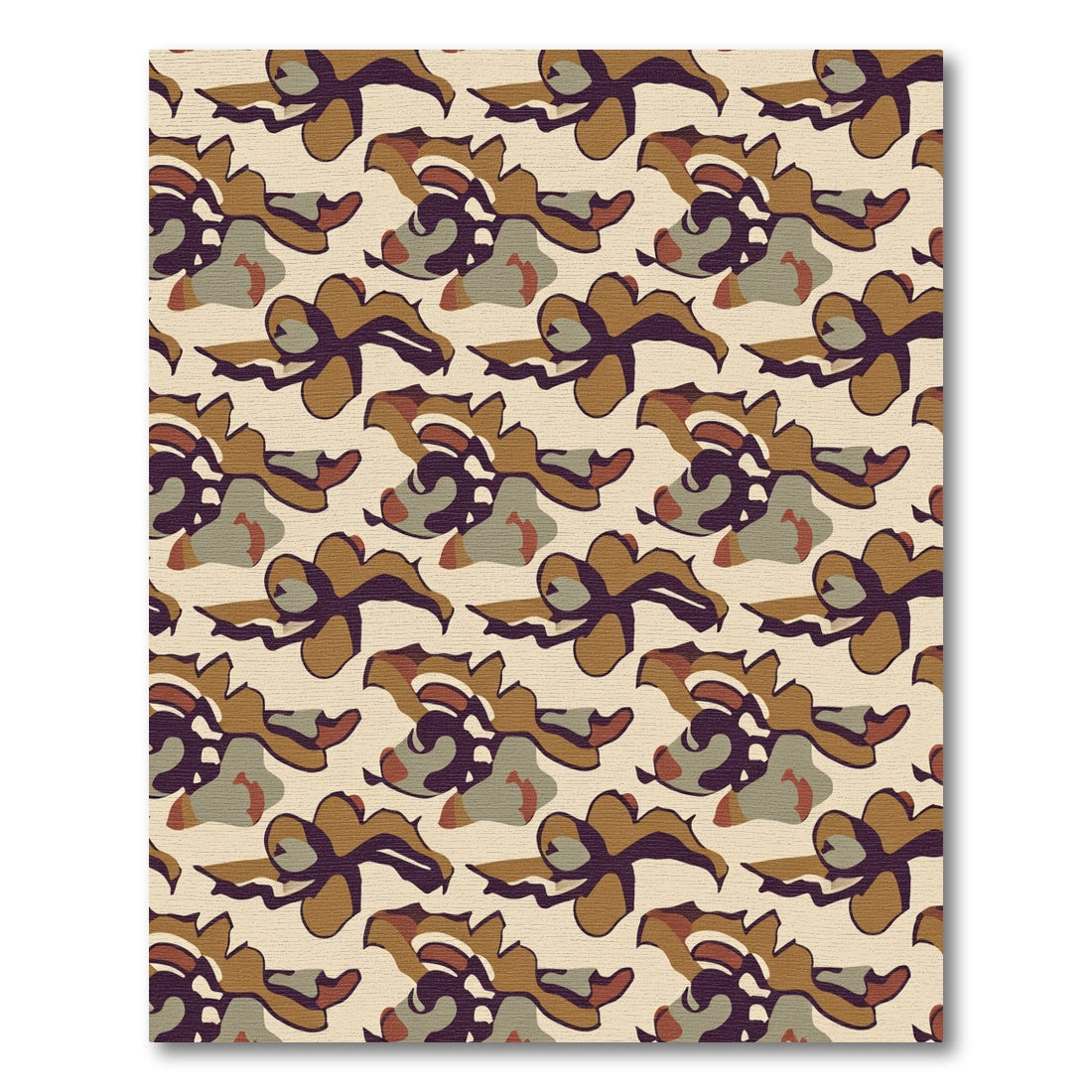 Earthy Organic Abstract Camouflage Rug