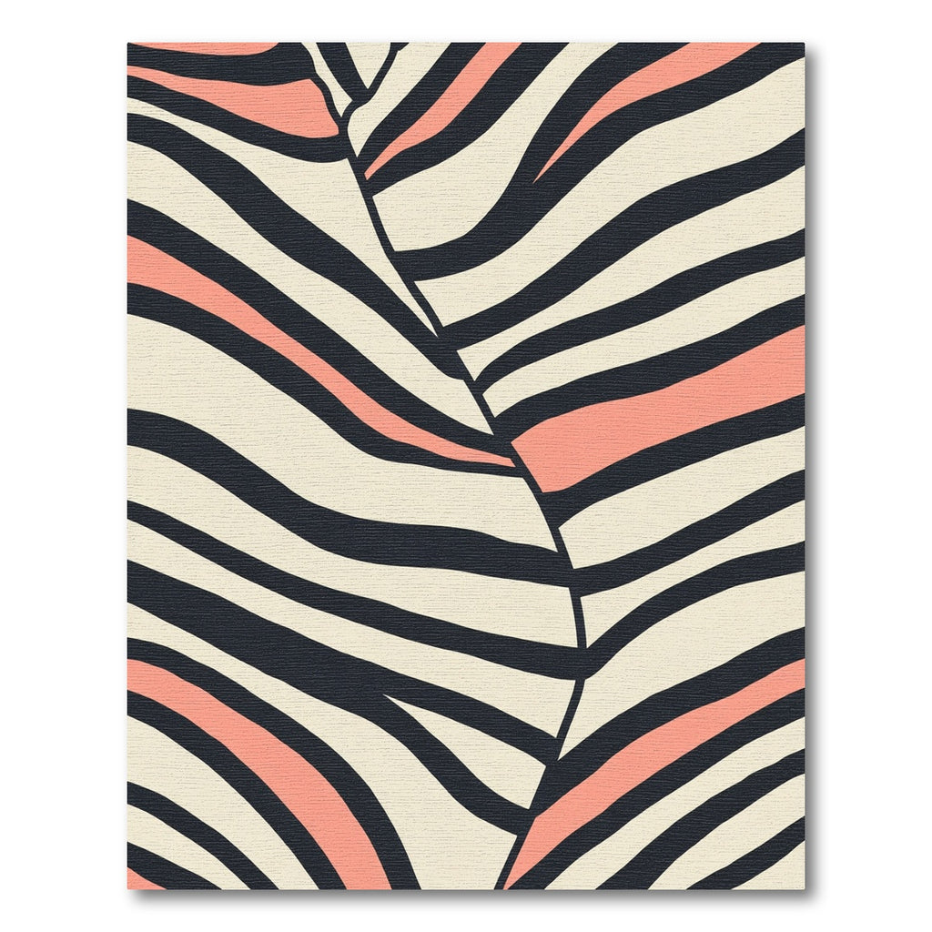 Bold Curved Stripe Black Coral Rug