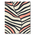Bold Curved Stripe Black Coral Rug