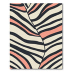 Bold Curved Stripe Black Coral Rug