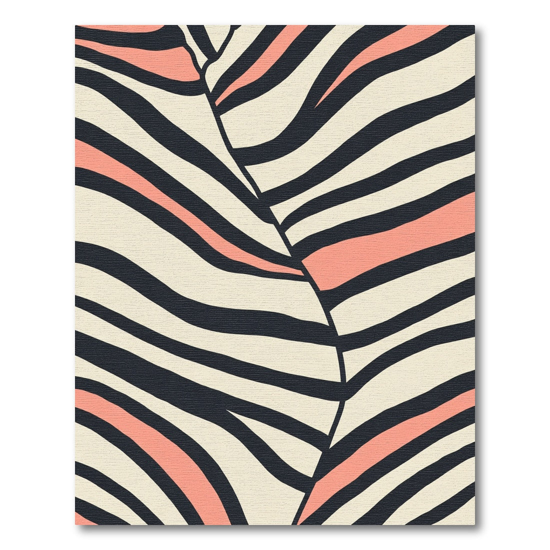 Bold Curved Stripe Black Coral Rug