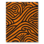Bold Orange Black Swirls Rug