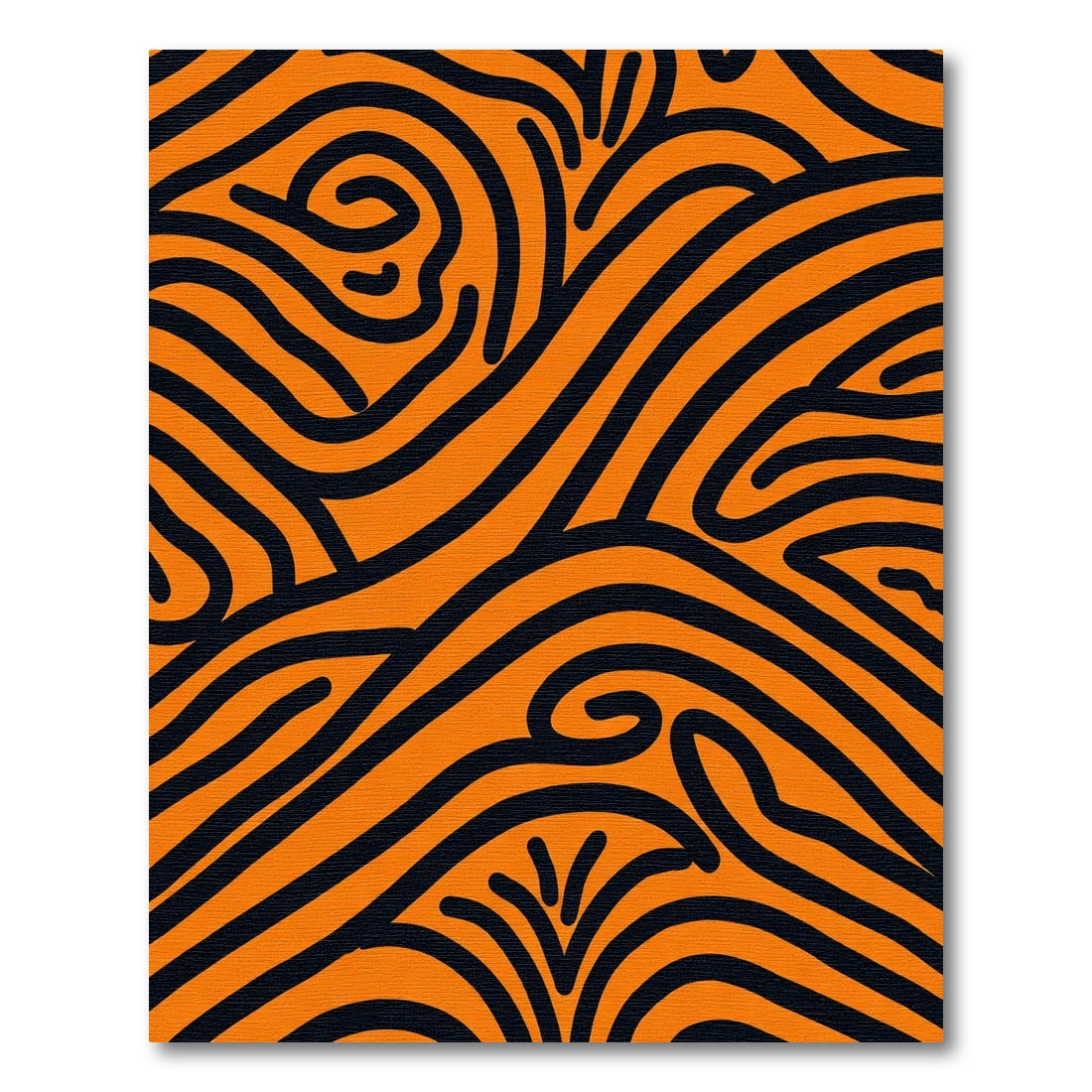 Bold Orange Black Swirls Rug