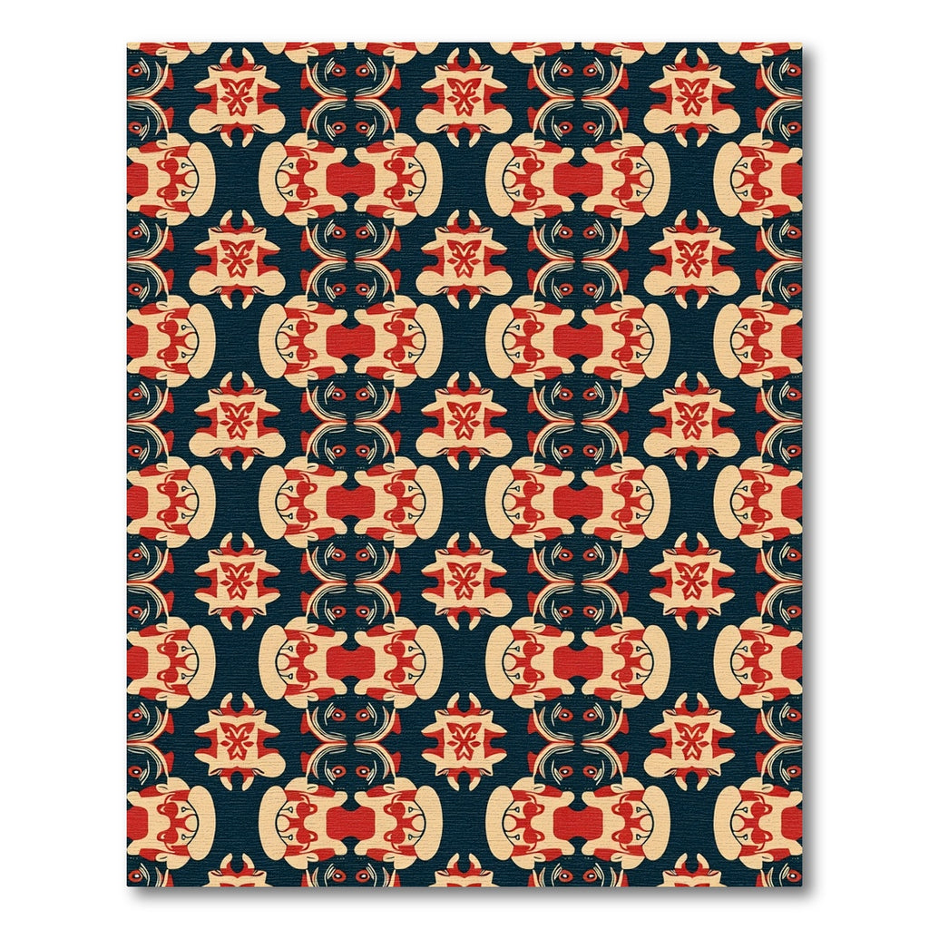 Crimson Beige Abstract Tribal Rug