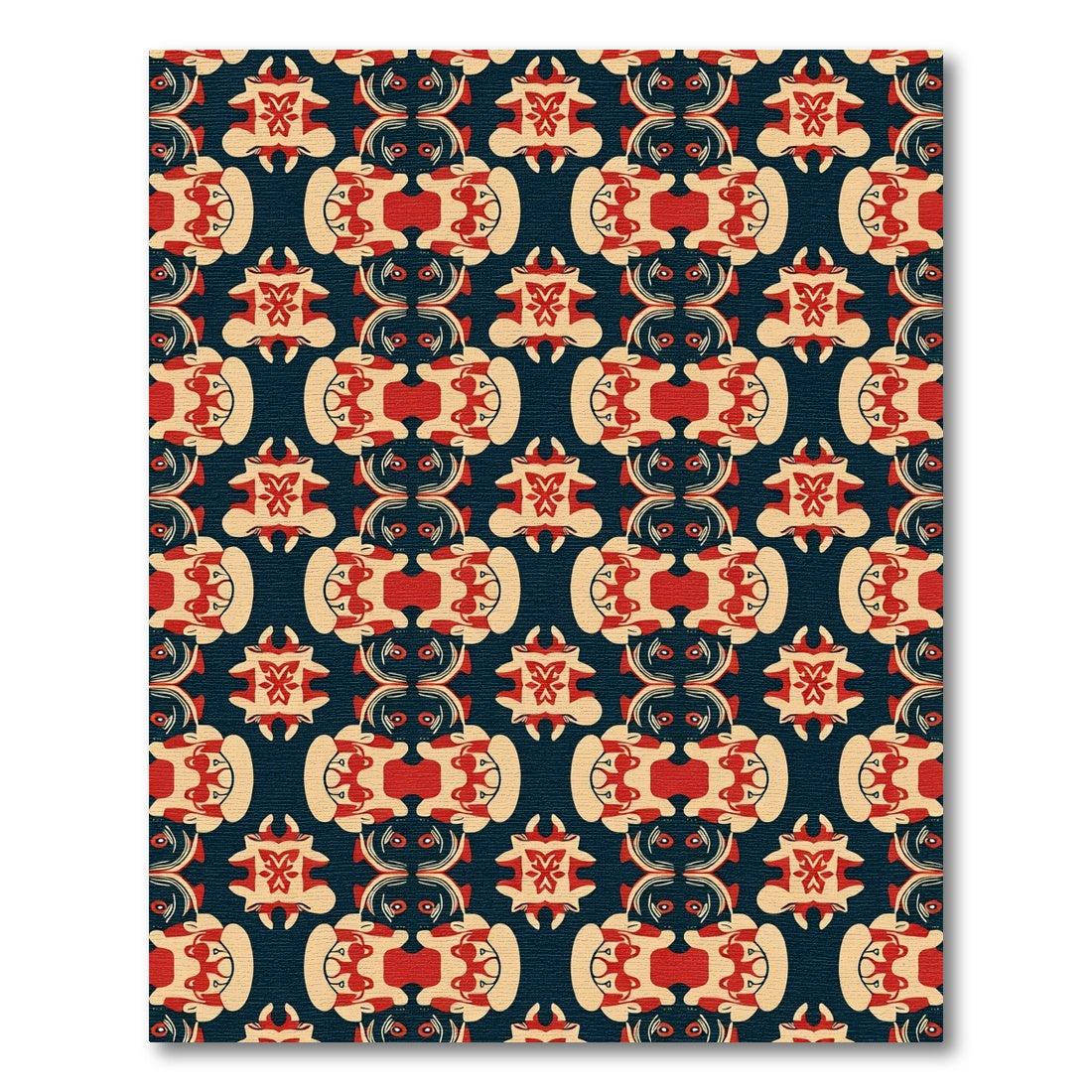 Crimson Beige Abstract Tribal Rug