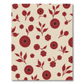 Crimson Floral Branches on Cream Ground Rug