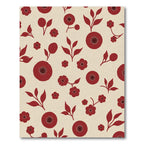 Crimson Floral Branches on Cream Ground Rug