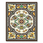 Cream Medallion Floral Art Nouveau Rug