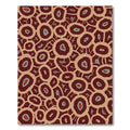 Crimson Teal Abstract Organic Circles Rug