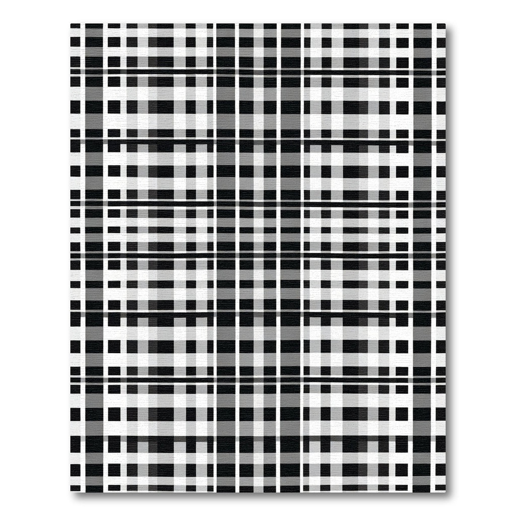 Monochromatic Grid Line Plaid Rug