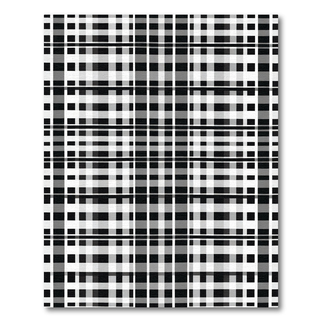 Monochromatic Grid Line Plaid Rug
