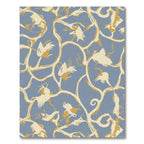 Charming Blue Floral Vine Rug