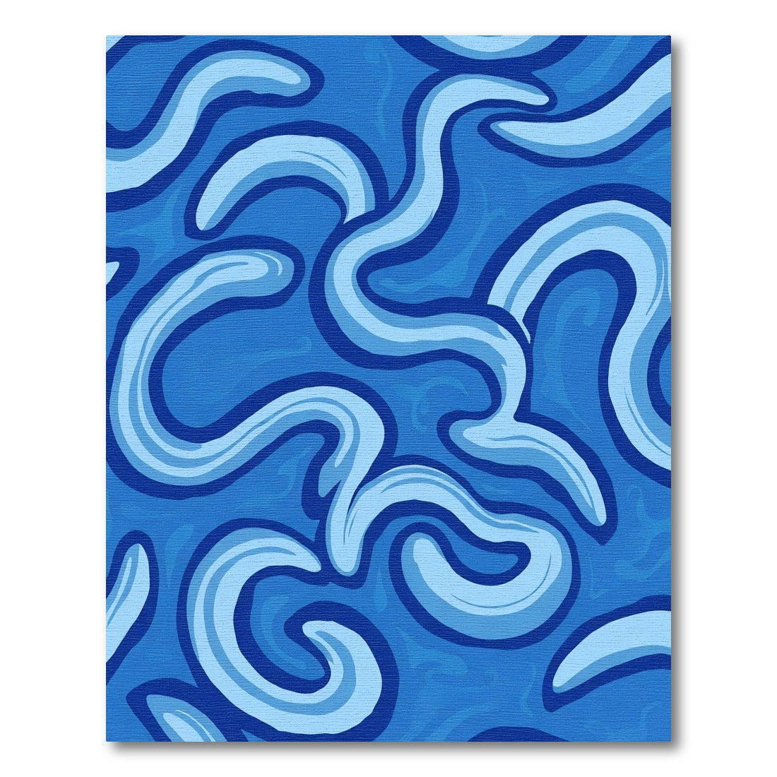 Deep Blue Swirl Organic Flow Rug