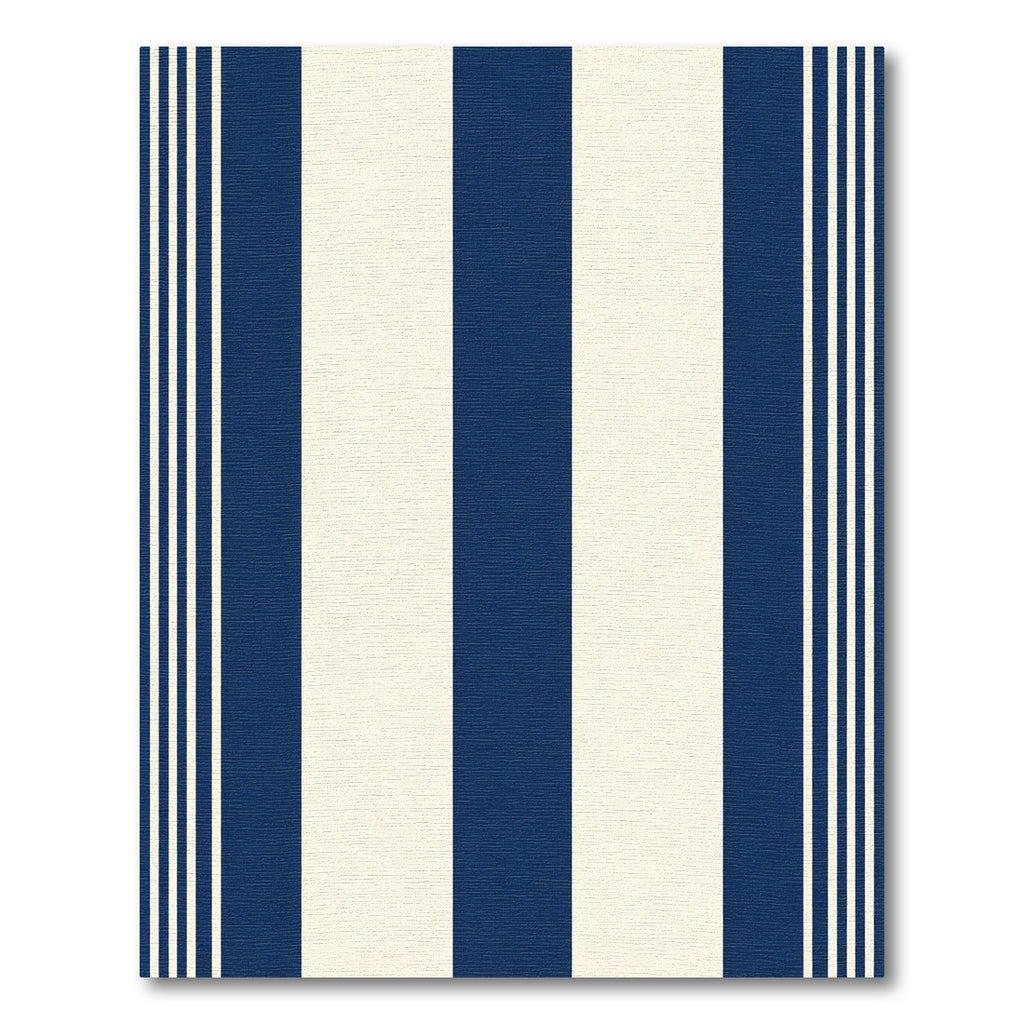 Navy Cream Wide Stripe Rug