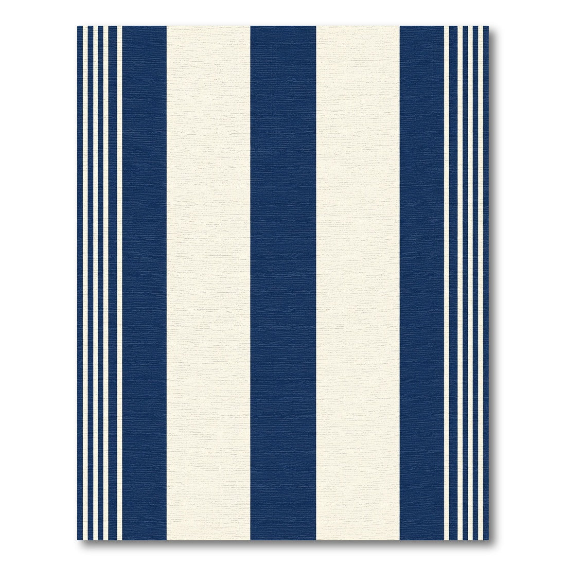 Navy Cream Wide Stripe Rug