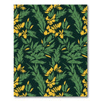Vibrant Yellow Blossom Leaf Medley Rug