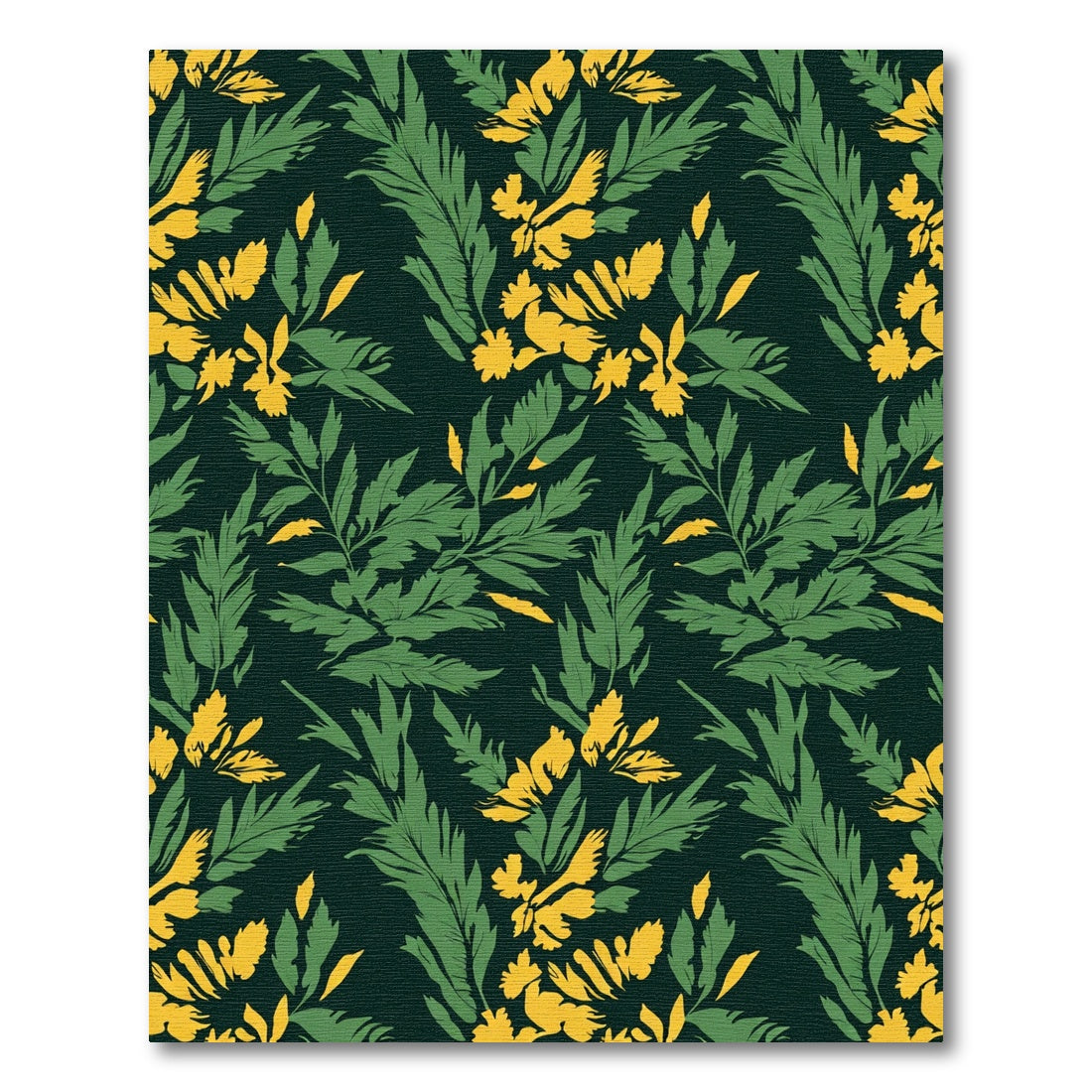 Vibrant Yellow Blossom Leaf Medley Rug