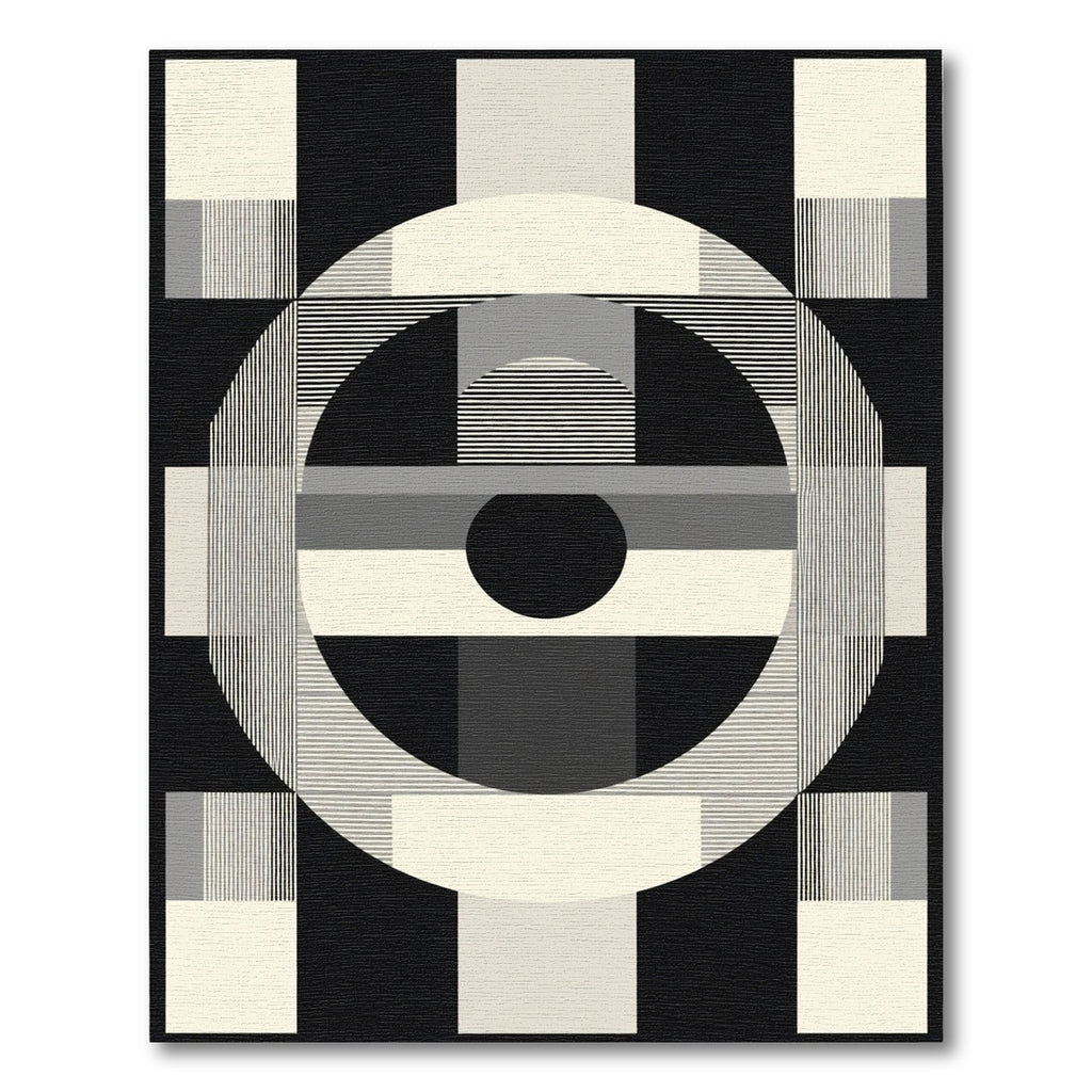 Monochromatic Geometric Abstract Circle Forms Rug