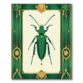 Emerald Green Beetle Art deco Rug