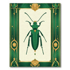 Emerald Green Beetle Art deco Rug