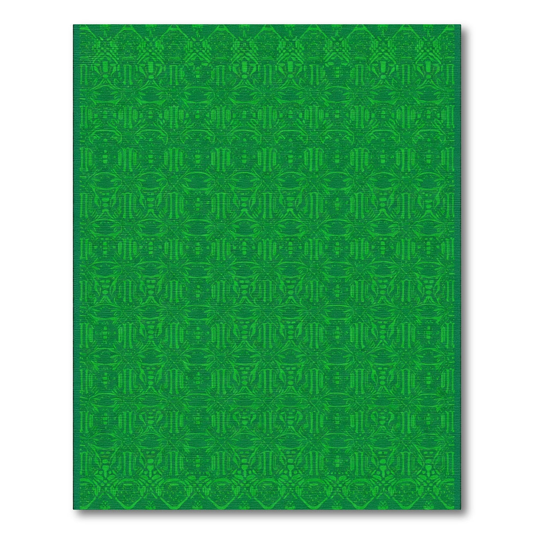 Emerald Green Contemporary Intricate Repeating Rug