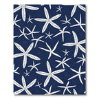 White Starfish Navy Blue Seascape Rug
