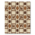 Earthy Brown Abstract Floral Medallion Rug