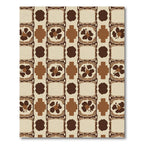 Earthy Brown Abstract Floral Medallion Rug
