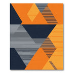 Orange Gray Geometric Accordion Rug