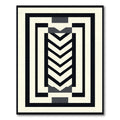 Monochromatic Chevron Rectangular Border Rug