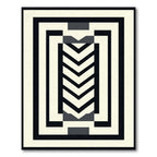 Monochromatic Chevron Rectangular Border Rug