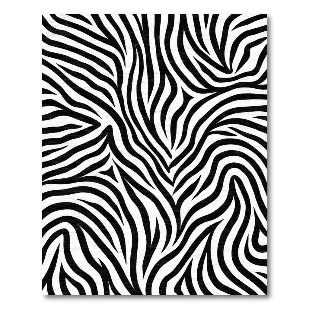 Bold Black White Wildlife Lines Rug