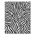 Bold Black White Wildlife Lines Rug