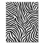 Bold Black White Wildlife Lines Rug