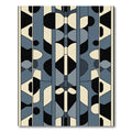 Slate Blue Geometric Abstract Shapes Rug