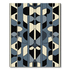Slate Blue Geometric Abstract Shapes Rug