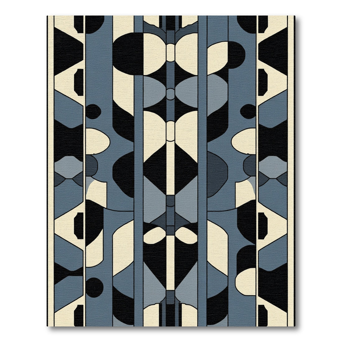 Slate Blue Geometric Abstract Shapes Rug
