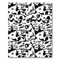 Black White Abstract Figures Rug